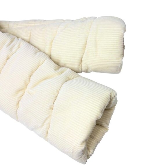 CHANEL Sport Vintage CC Corduroy Puffer Jacket Zip #36 Cream Black [106332] - Picture 8 of 10